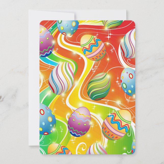 Tarjeta De Agradecimiento Happy Easter Eggs Festive Pattern (Anverso)