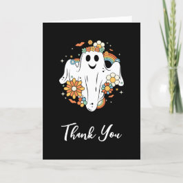Tarjeta De Agradecimiento Happy Ghost Retro Hippie Vibe