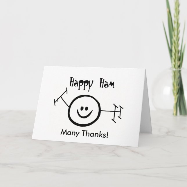 Tarjeta De Agradecimiento Happy Ham Gracias Card (Anverso)