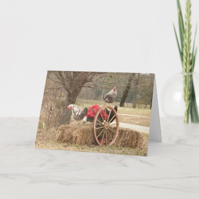 Tarjeta De Agradecimiento Happy Hen Holidays Card (Anverso)