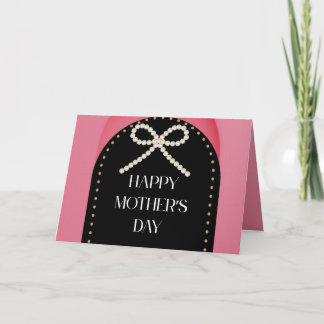 Tarjeta De Agradecimiento Happy Mother's Day Card Pink Gold Black 