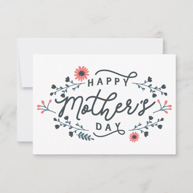 Tarjeta De Agradecimiento happy-mothers-day-lettering (Anverso)
