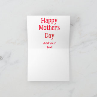 Tarjeta De Agradecimiento Happy mother's day red add text simple minimal mom