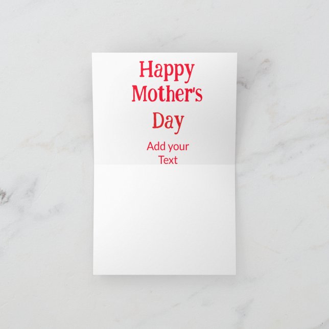 Tarjeta De Agradecimiento Happy mother's day red add text simple minimal mom (Interior)