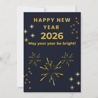 Tarjeta De Agradecimiento Happy New Year 2026 Printable Greeting Card | Mini