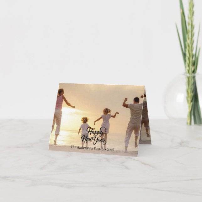 Tarjeta De Agradecimiento Happy New Year Card – Best Wishes for the Year Ahe (Anverso)