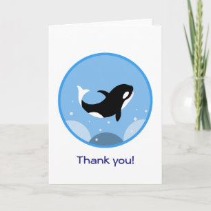Tarjeta De Agradecimiento Happy Orca Killer Whale Thank you Greeting Card