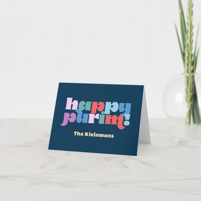 Tarjeta De Agradecimiento Happy Purim Sameach card for mishloach manot (Anverso)