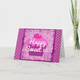 Tarjeta De Agradecimiento Happy Sweet 16 Birday Card