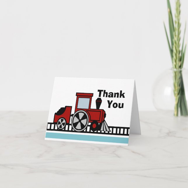 Tarjeta De Agradecimiento Happy Tracks Choo Choo (Anverso)