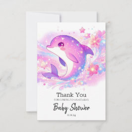 Tarjeta De Agradecimiento Happy Under Sea Dolphin Baby Shower