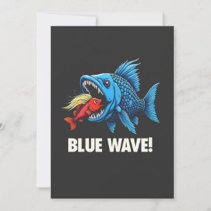 Tarjeta De Agradecimiento Harris Walz Elección Olas azules Pescado demócrata