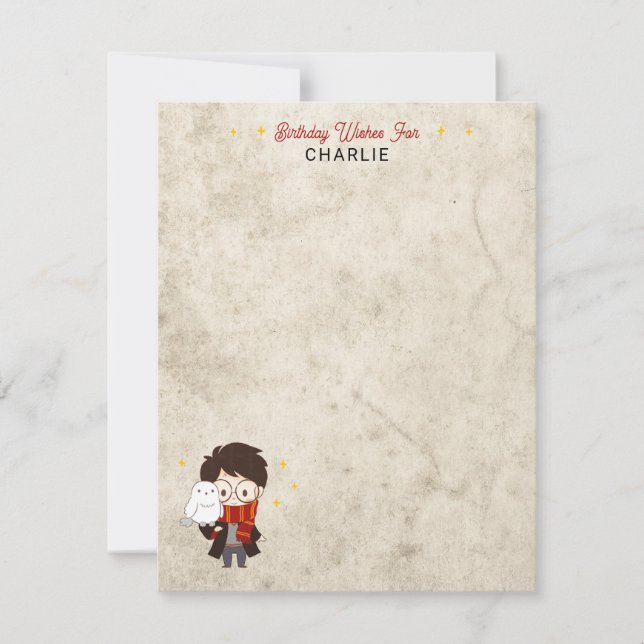 Tarjeta De Agradecimiento HARRY POTTER™ Carácter Arco mágico Cumpleaños (Anverso)