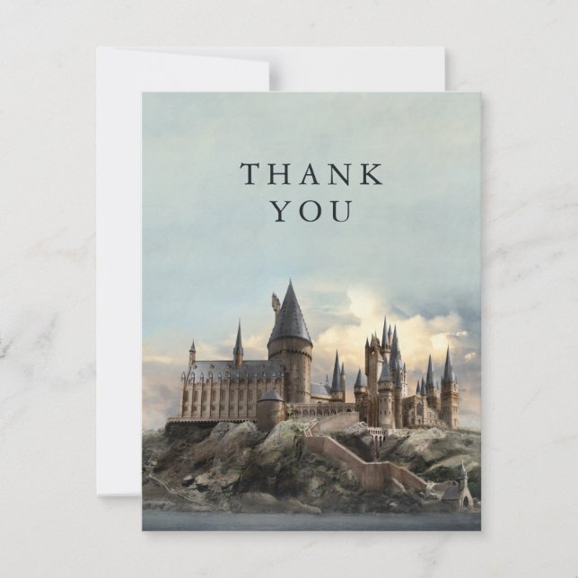 Tarjeta De Agradecimiento Harry Potter Castillo de Hogwarts Gracias (Anverso)
