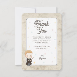 Tarjeta De Agradecimiento Harry Potter Chibi Draco Malfoy Mago Cumpleaños