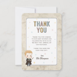 Tarjeta De Agradecimiento Harry Potter Chibi Draco Malfoy Wizard Baby Shower