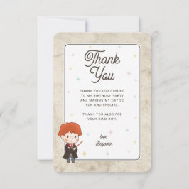 Tarjeta De Agradecimiento Harry Potter Chibi Ron Weasley Mago Cumpleaños