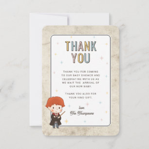Tarjeta De Agradecimiento Harry Potter Chibi Ron Weasley Mago Fiesta de Bebé