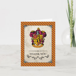 Tarjeta De Agradecimiento Harry Potter | Gryffindor Gracias