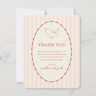 Tarjeta De Agradecimiento Harry Potter Hedwig Raya Rosa Baby Shower