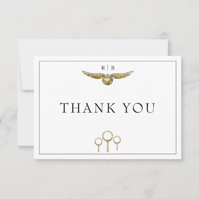 Tarjeta De Agradecimiento Harry Potter Magical Watercolor Wedding (Anverso)