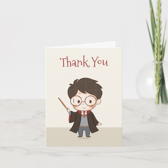 Tarjeta De Agradecimiento Harry Potter simple (Anverso)