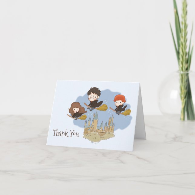 Tarjeta De Agradecimiento Harry Potter y Hogwarts mágicos (Anverso)