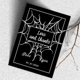 Tarjeta De Agradecimiento Hasta la muerte | Gothic Black HalloWedding Gracia