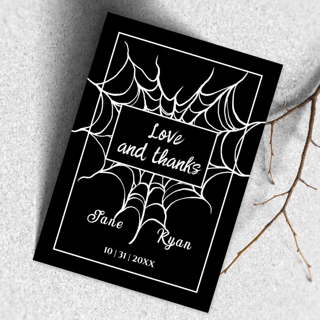 Tarjeta De Agradecimiento Hasta la muerte | Gothic Black HalloWedding Gracia (Subido por el creador)