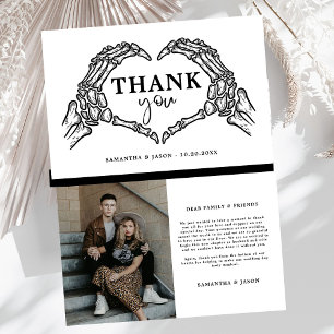 Tarjeta De Agradecimiento Hasta la muerte nos hace Fiesta foto de boda gótic