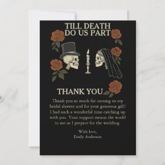 Tarjeta De Agradecimiento Hasta que la Muerte nos Separe Fiesta de Despedida