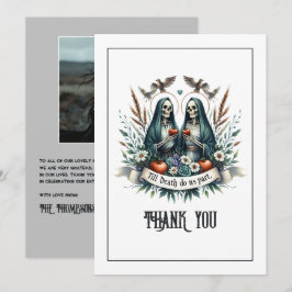 Tarjeta De Agradecimiento "Hasta que la Muerte nos Separe" Foto de Boda Góti