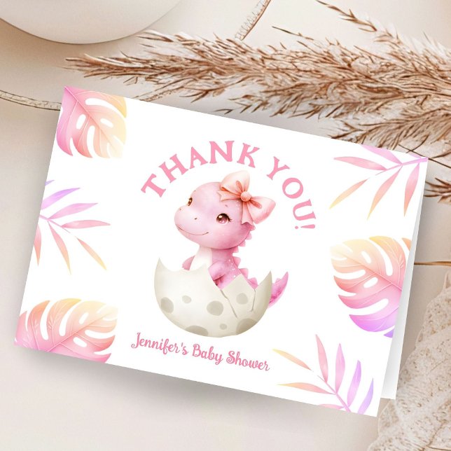 Tarjeta De Agradecimiento Hatching Soon Girl Baby Shower Folded Thank You (Subido por el creador)