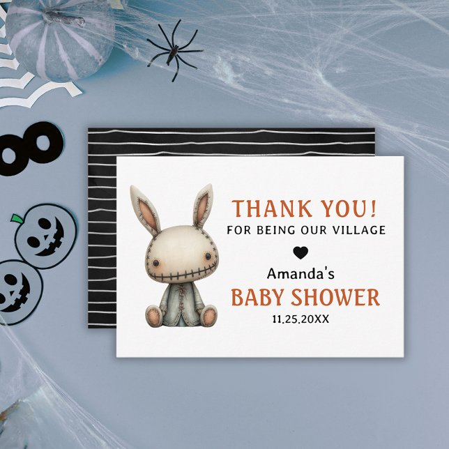 Tarjeta De Agradecimiento Haunted Village Halloween Baby Shower (Haunted Village Halloween Baby Shower Thank You Card)