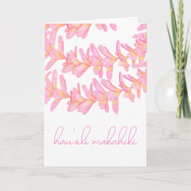 Tarjeta De Agradecimiento Hau'oli Makahiki Hou (Anverso)