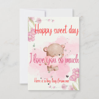 Tarjeta De Agradecimiento Have a Sweet Day My Love – Romantic Pink Greeting