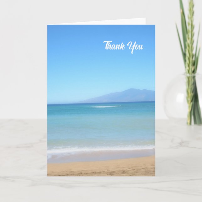 Tarjeta De Agradecimiento Hawaiian Shore and Ocean Folded Thank You Card (Anverso)