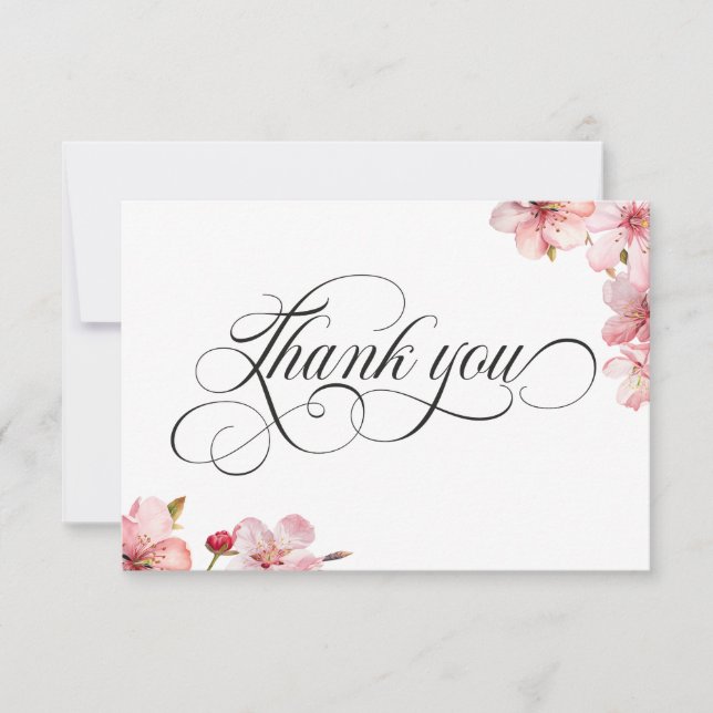 Tarjeta De Agradecimiento Hawthorne Calligraphy Thank You Card (Anverso)
