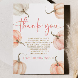 Tarjeta De Agradecimiento ¡Hay Una Calabaza En Camino! Baby Shower