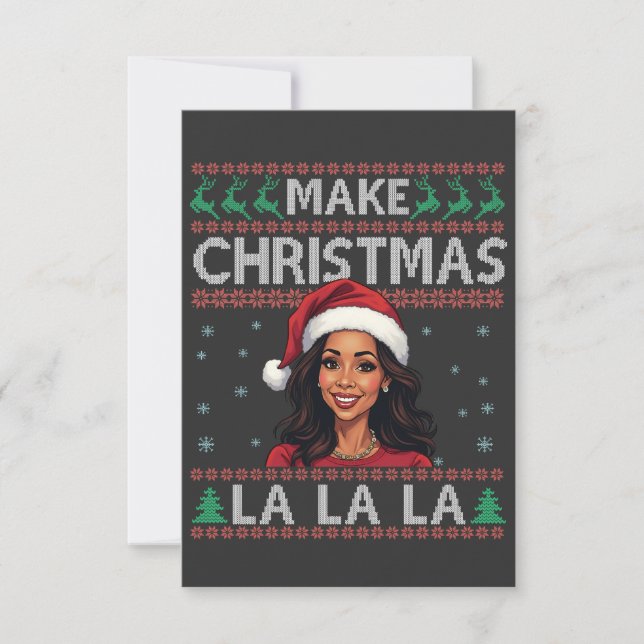 Tarjeta De Agradecimiento Haz Navidades La La Ugly Xmas Sweater Kamala (Anverso)
