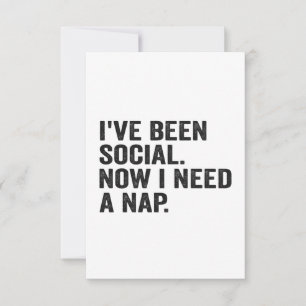 Tarjeta De Agradecimiento He sido social ahora necesito una Nap Autism Adhd