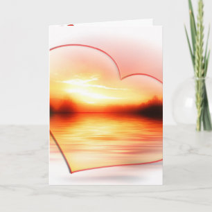 Tarjeta De Agradecimiento Heart Beach Sun Blossom Flower Orquid Love Destiny