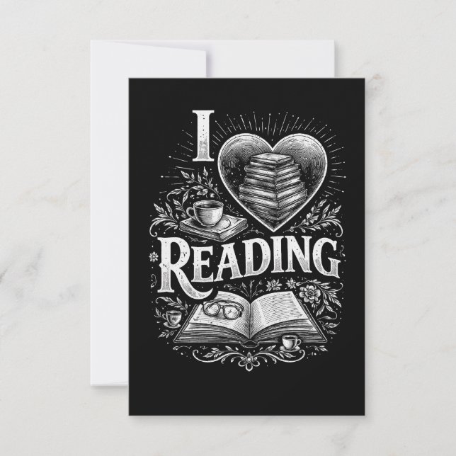 Tarjeta De Agradecimiento Heart of a Book Lover (Anverso)