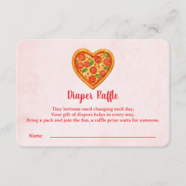 Tarjeta De Agradecimiento Heart Shaped Pizza Diaper Raffle Insert | Red