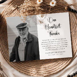 Tarjeta De Agradecimiento Heartfelt Thanks Funeral Photo & Message Sympathy 