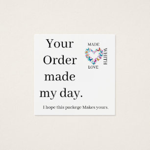 Tarjeta de agradecimiento – Hecha con amor