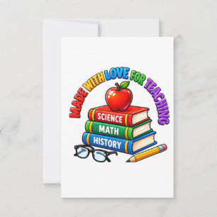 Tarjeta De Agradecimiento Hecho Con Amor Para Enseñar Apreciar Al Maestro