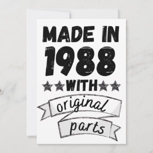 Tarjeta De Agradecimiento hecho en 1988 con piezas originales,