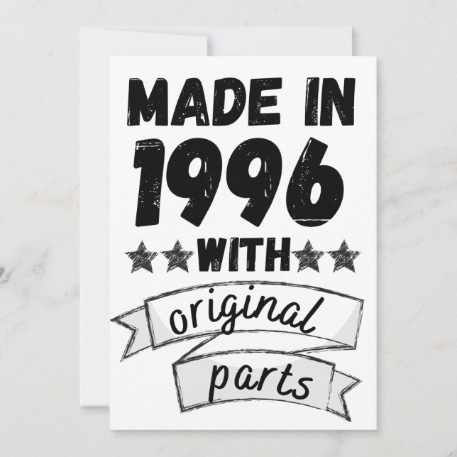Tarjeta De Agradecimiento hecho en 1996 con piezas originales, (Anverso)
