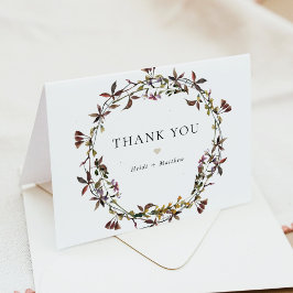 Tarjeta De Agradecimiento HEIDI Bohemian Tones Mutados acuarela Flor silvest